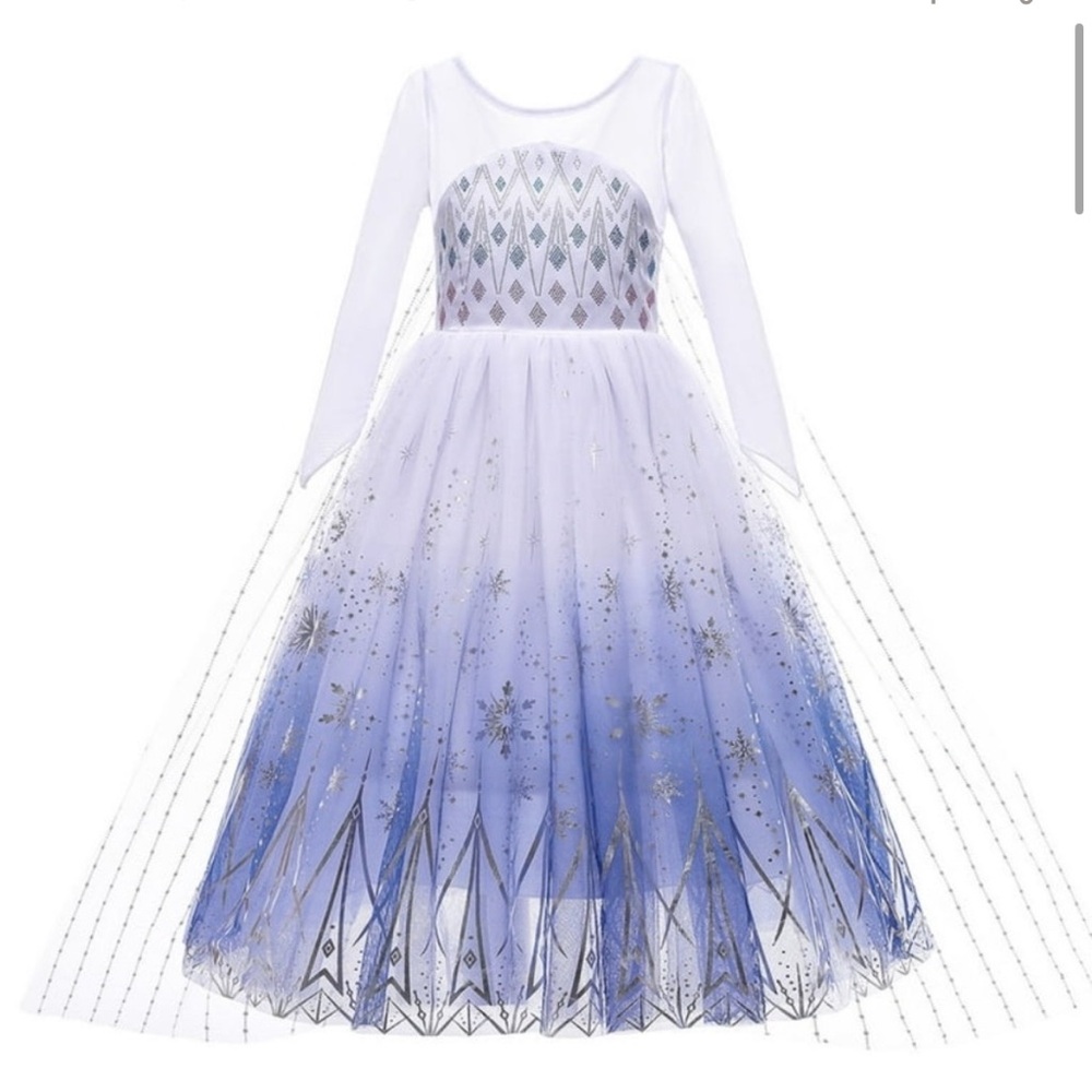 Light Up Frozen Elsa Costume for Girls Princess Dress Up With lights size 4-5T